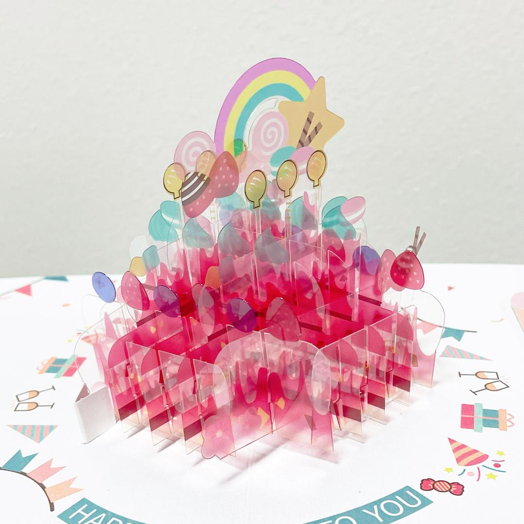 롤리팝 3D 생일 케이크 오브제 입체카드 축하 선물 메세지카드 누코이
