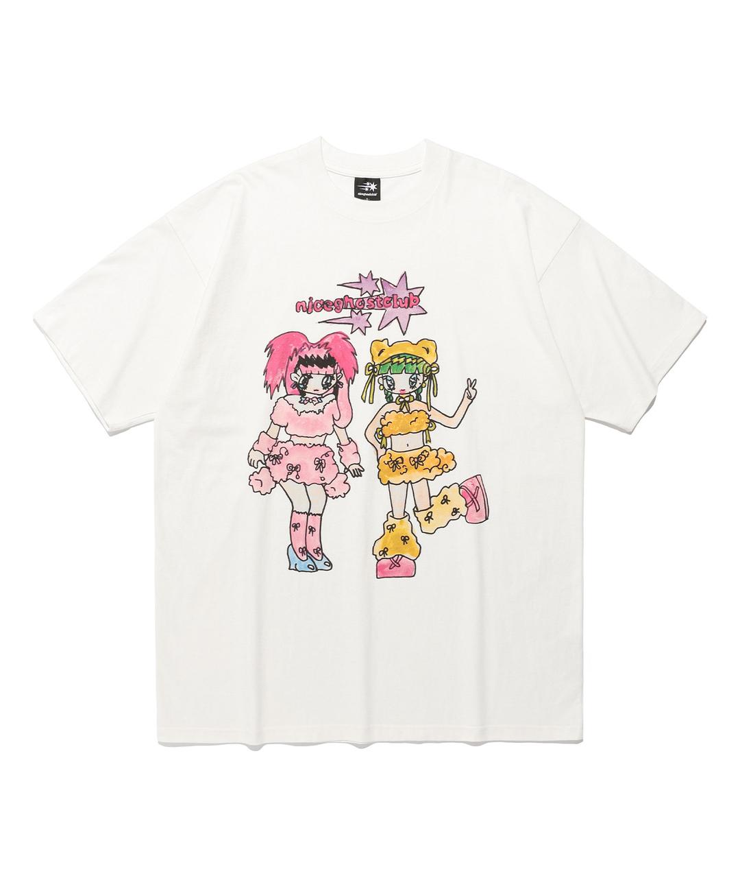 [x soulpusssy cat]ghostsoulgirl rabbit&bear big big tee[white]