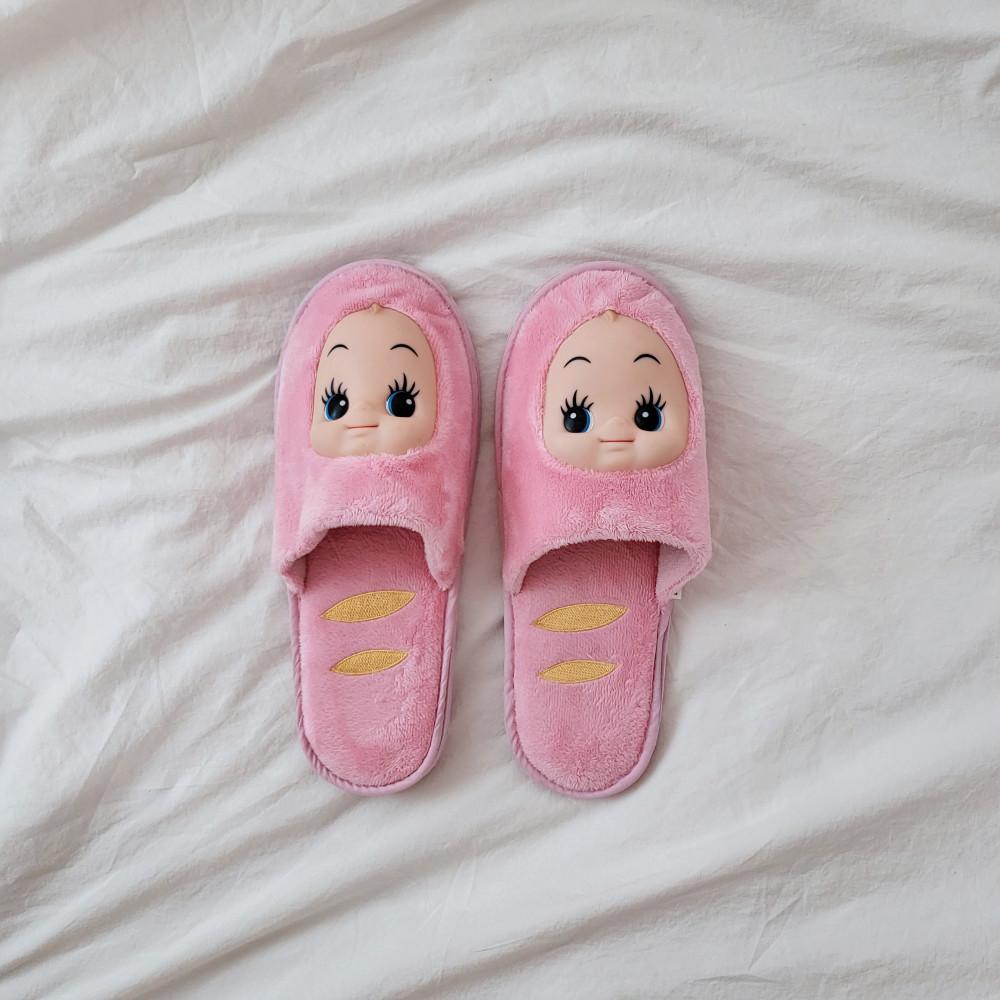 빈티지 소세지 큐피 실내용 슬리퍼 (핑크)