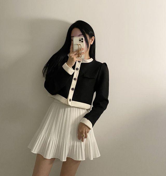 블리 배색 트위드 자켓_메종셀린