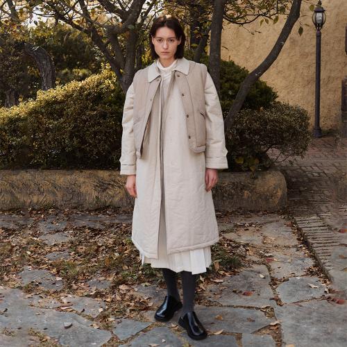 노우드(NOEUD)  Fleece lining padded coat (Beige) - 사이즈 & 후기 | 무신사