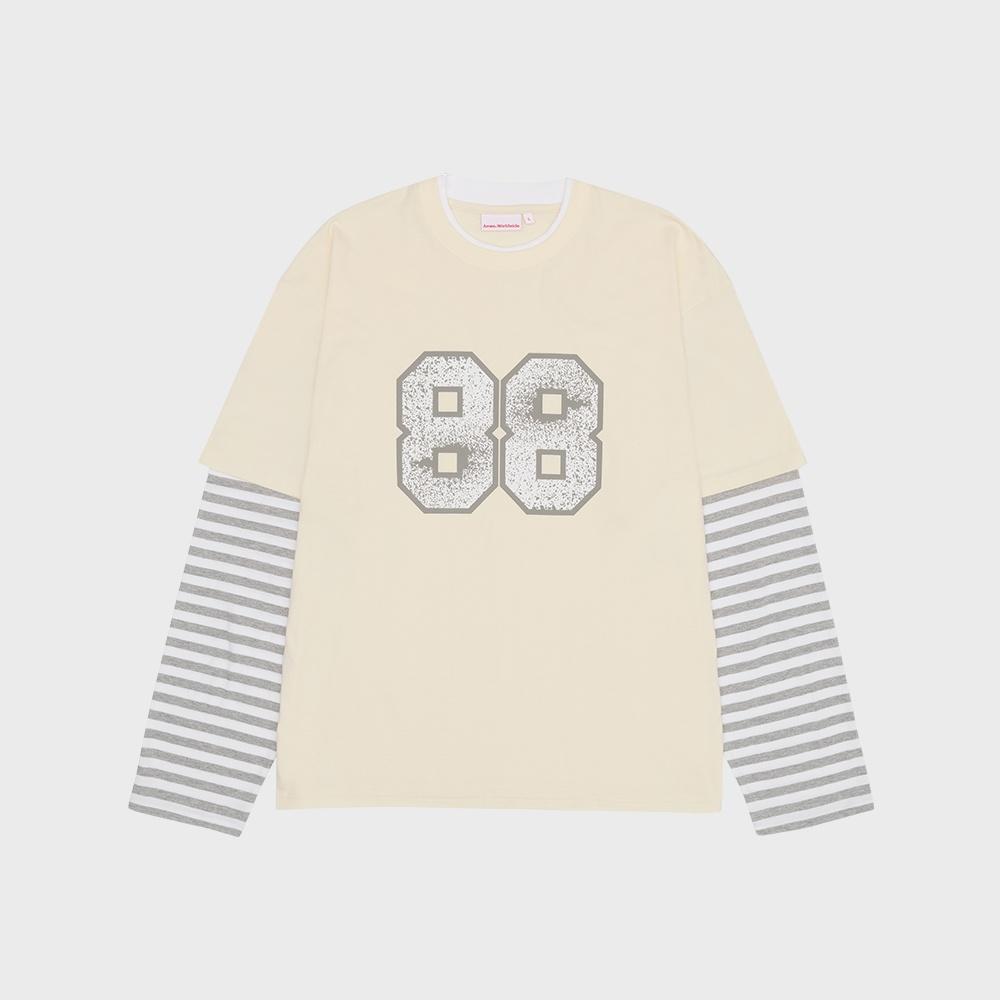STRIPE LAYERED LS TEE IVORY (AM2ESUT550A)