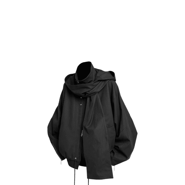 detachable large hood multi-plane modified Harrington jacket