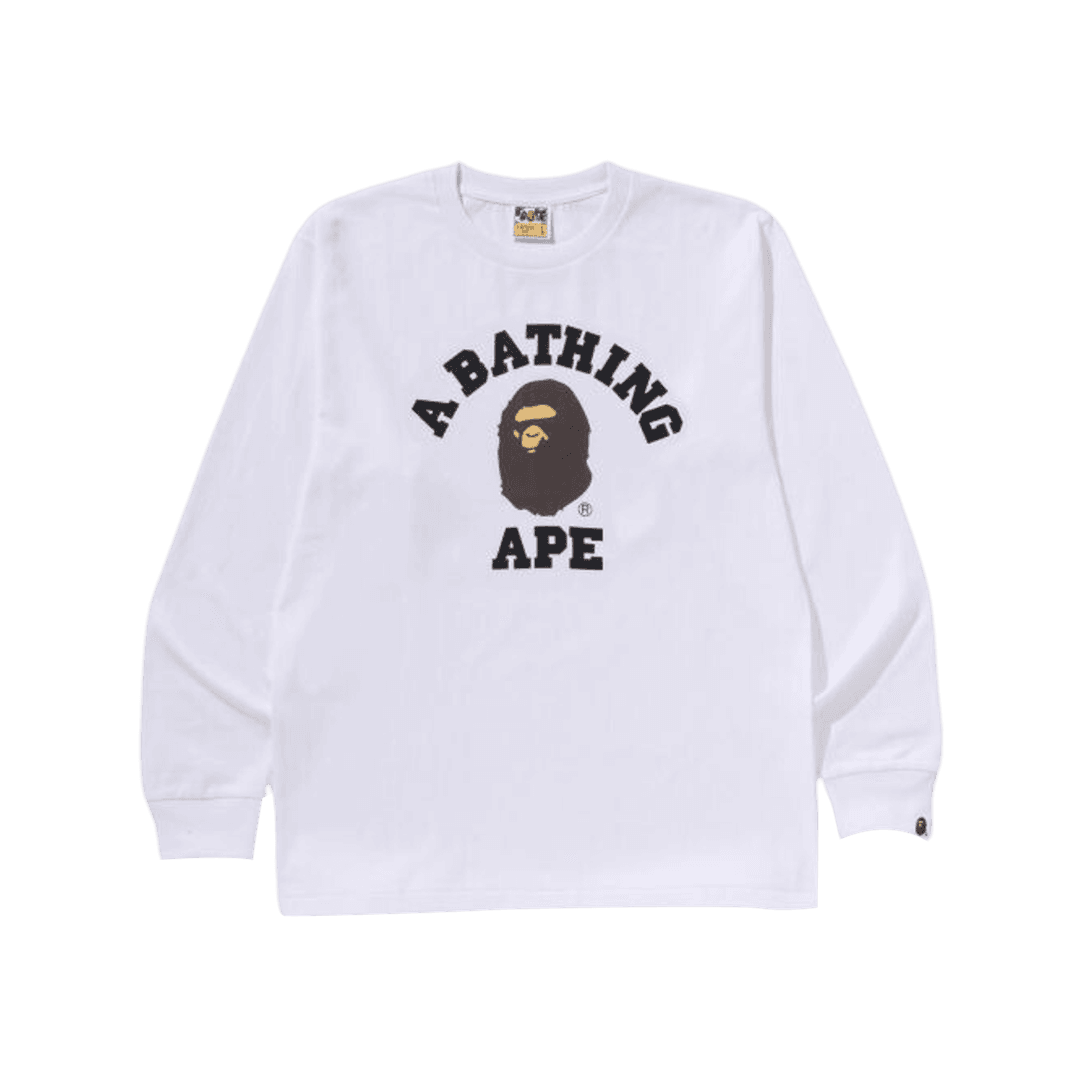 BAPE College L/S T-Shirt White