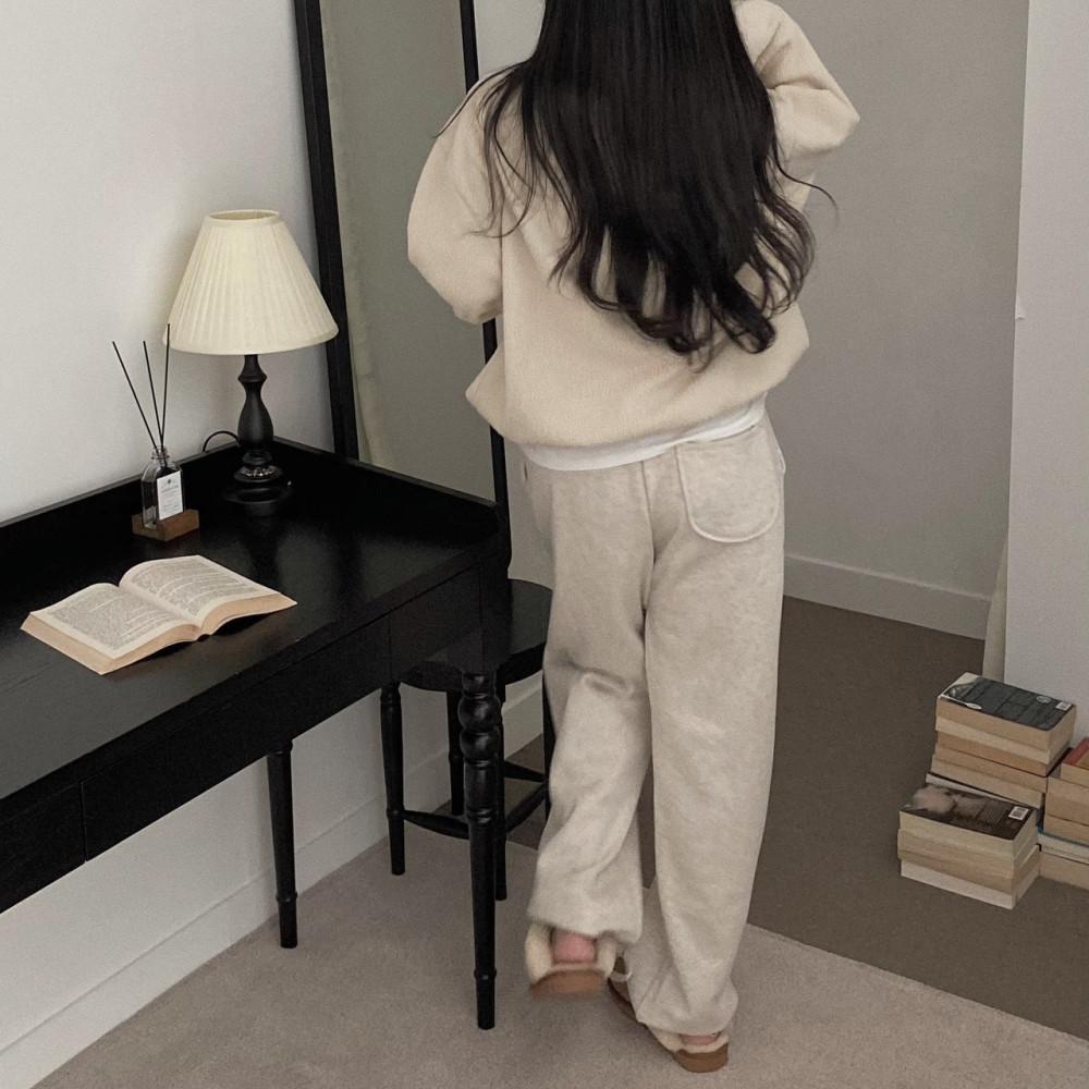 여성 엘모 롱 와이드 조거 팬츠