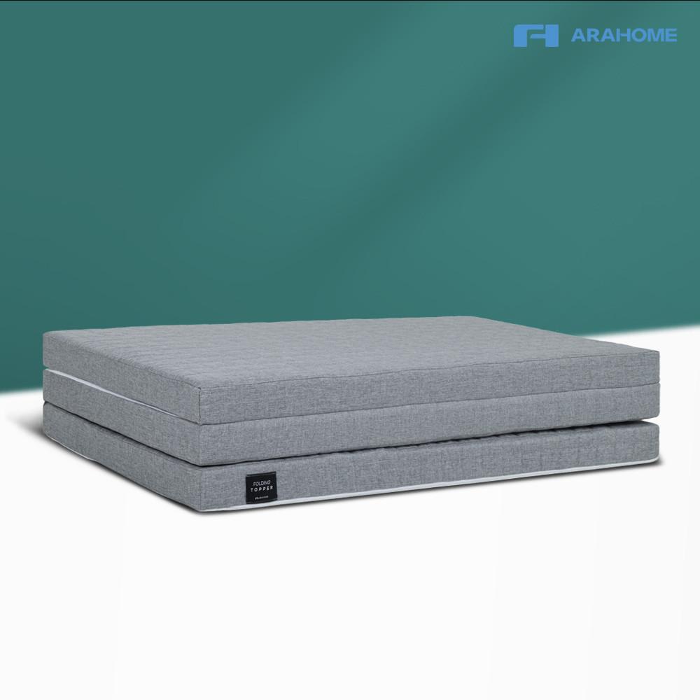 탄탄한 3단 접이식 매트리스 메모리폼 토퍼 수면 매트 바닥 단단한 1인용 매트릭스