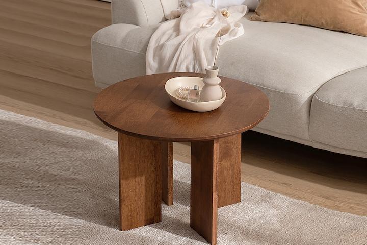 모떼 원목 거실 소파 테이블 라운드 550 높은형