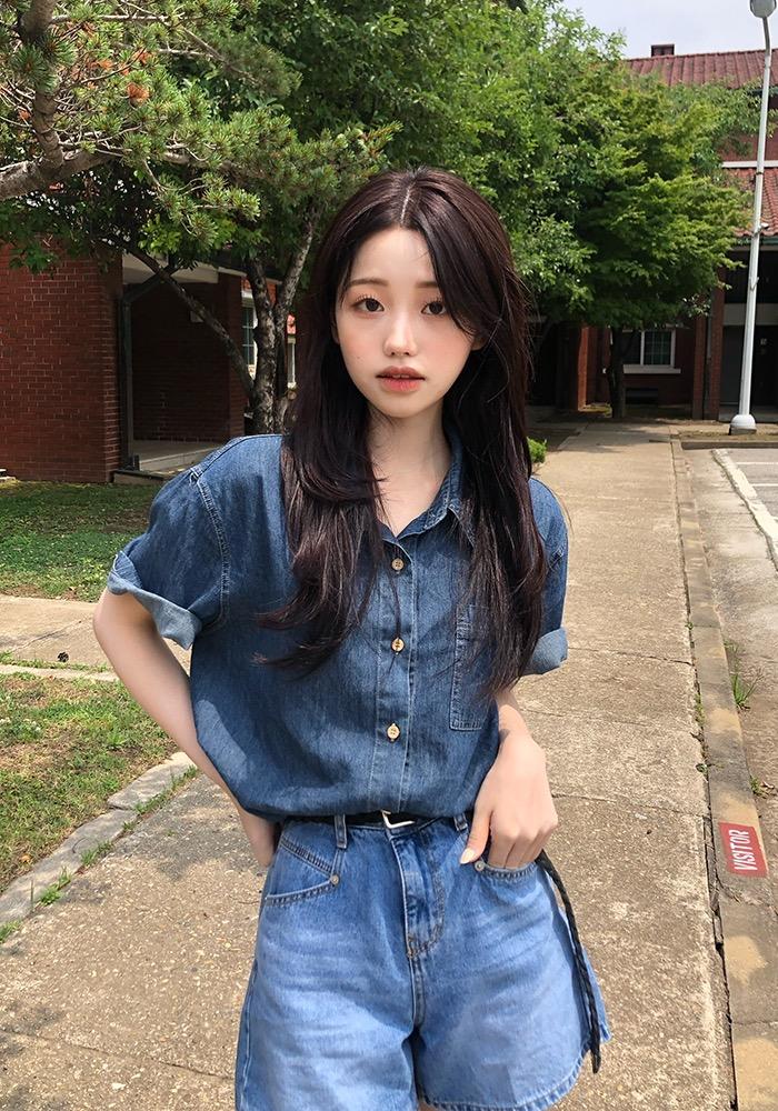 스타일데님셔츠 - bl