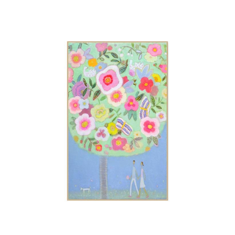 김정숙, 둘이 걸어요 , 꽃 플라워 인테리어 거실 대형 그림 액자