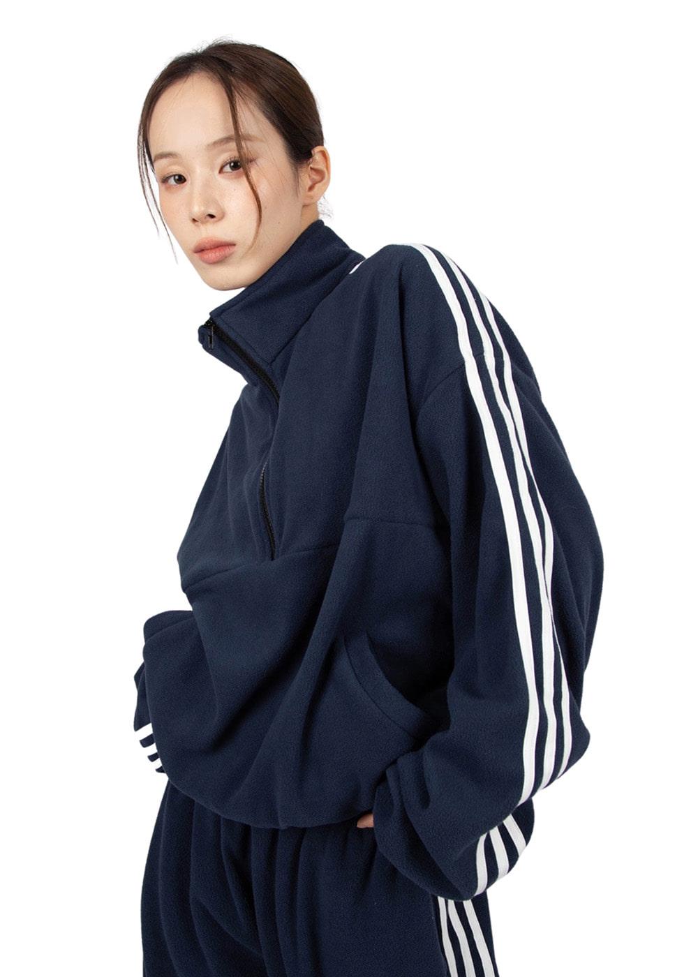 TRIPLE LINE FLEECE ZIP-UP