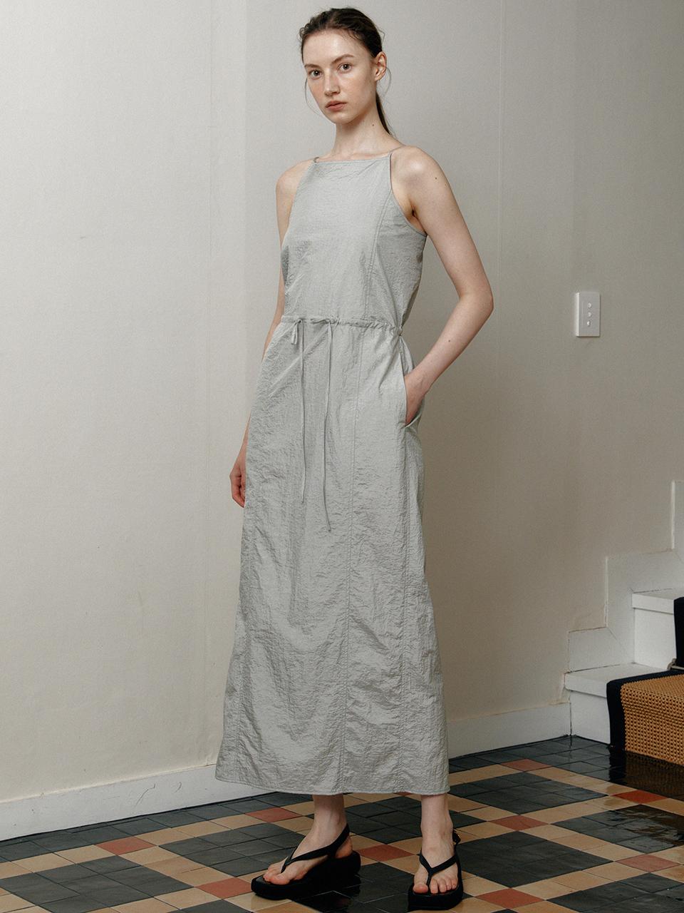 nylon drawstring ops (khaki gray)