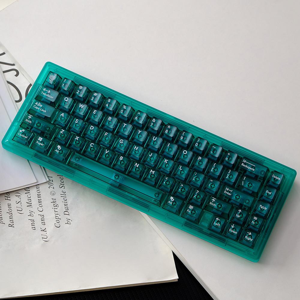 아이페이 클리어 그린 키캡 PC 체리 114키 에메랄드 투명 LED투과 독거미 레이니