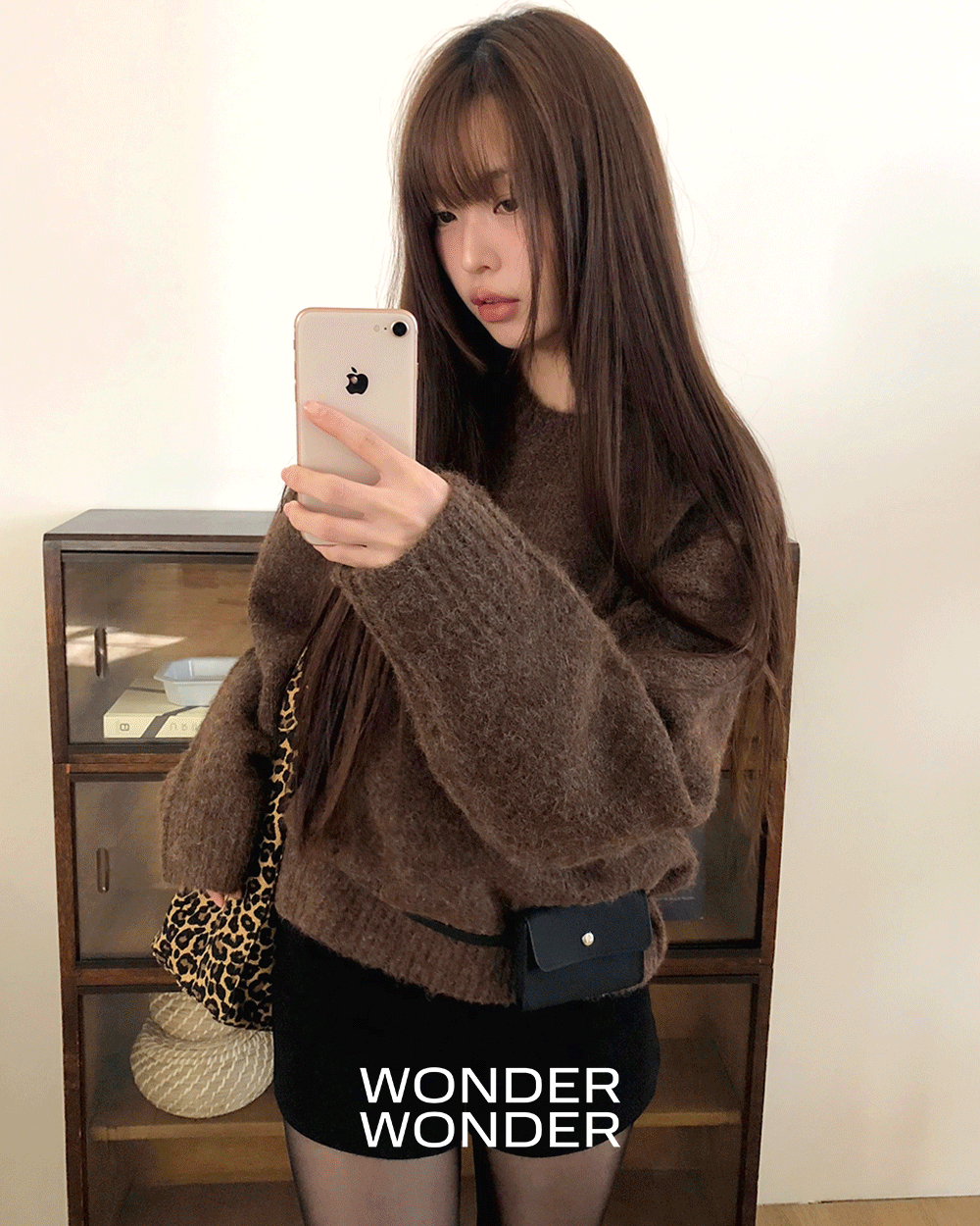 원더원더 [MADE/울함유❄️] 라티 베이직 울 라운드 루즈핏 긴팔 니트