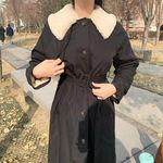 따듯해요!! 샌디 벨트 카라 롱 퍼코트(2color)_빈야드