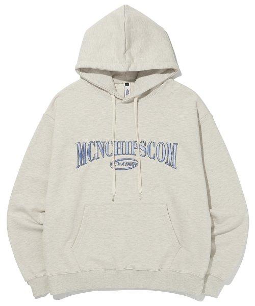 Vintage arch-logo hoodie [oatmeal]
