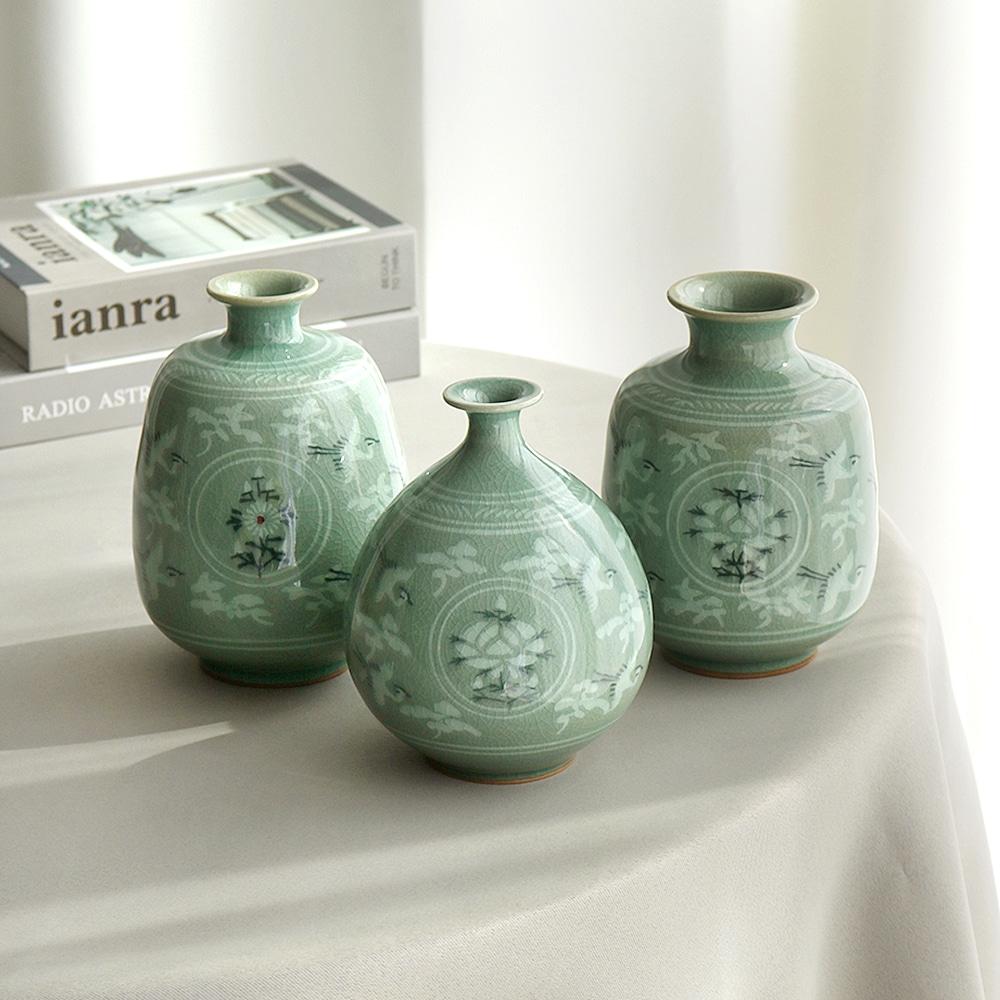 도자기 청자 화병D 16센티