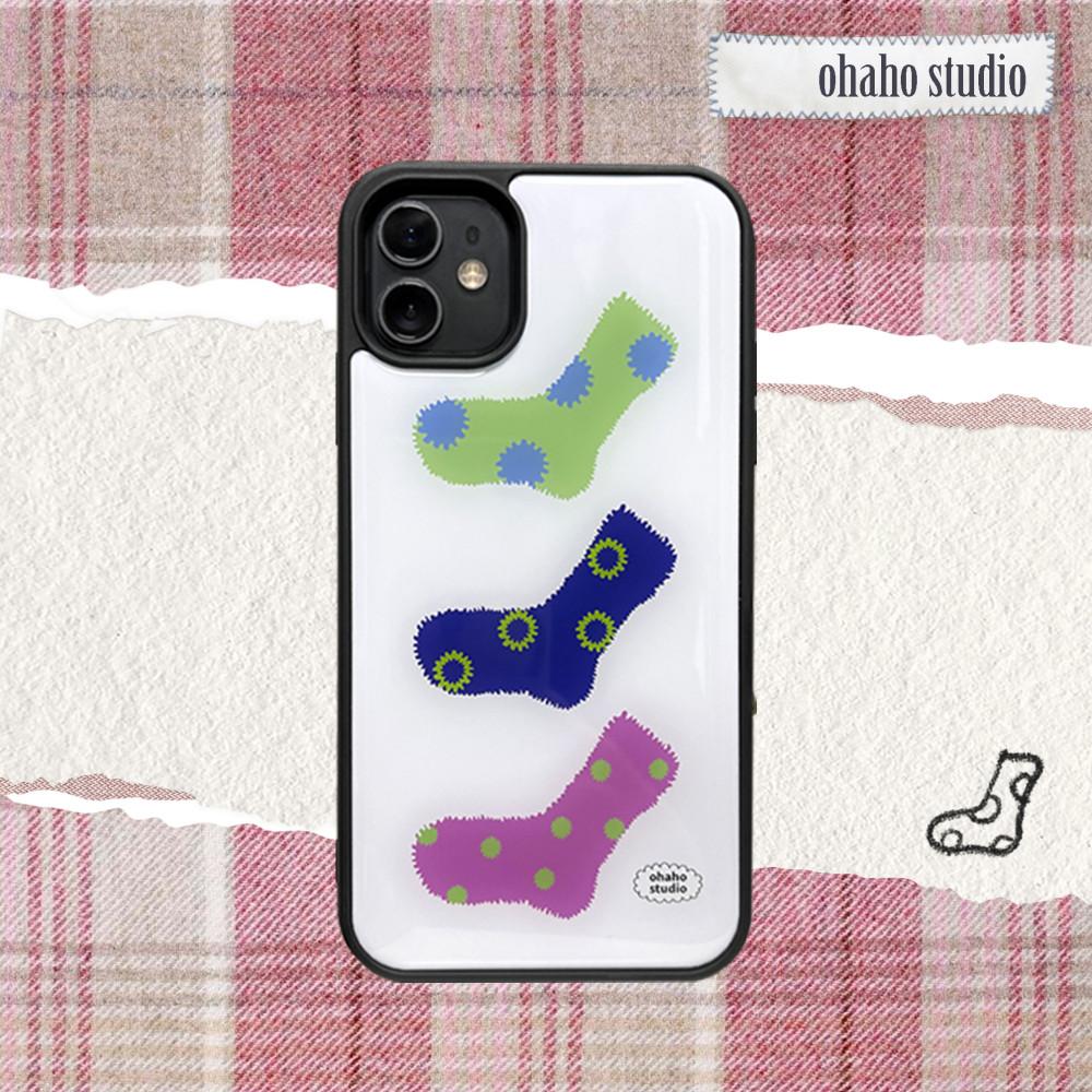 오하호스튜디오 Fluffy Socks 양말 에폭시 범퍼케이스 아이폰11