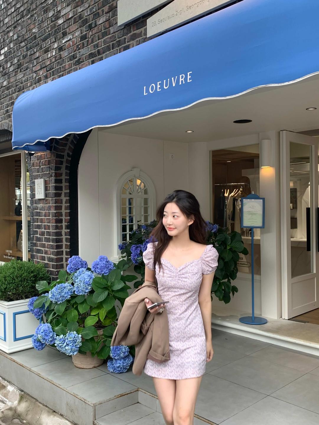 heart pansy mini dress - light purple