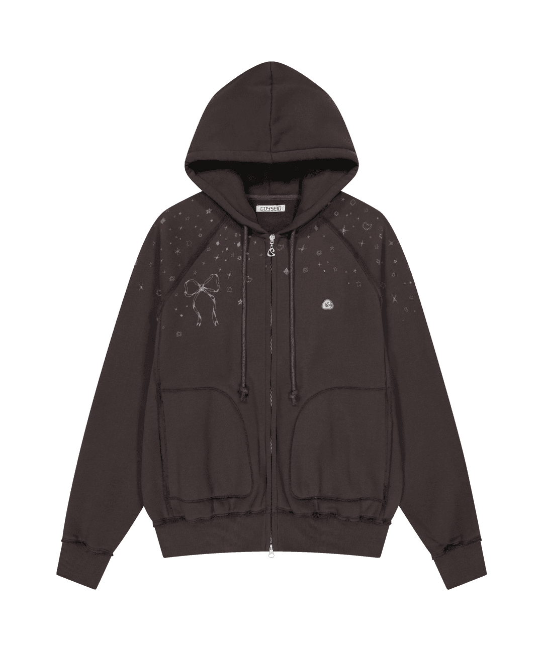 TWINKLE HOOD ZIP-UP DARK BROWN