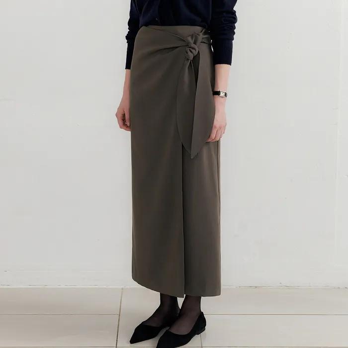 comos 1569 burdy wool wrap skirt (smoky khaki)