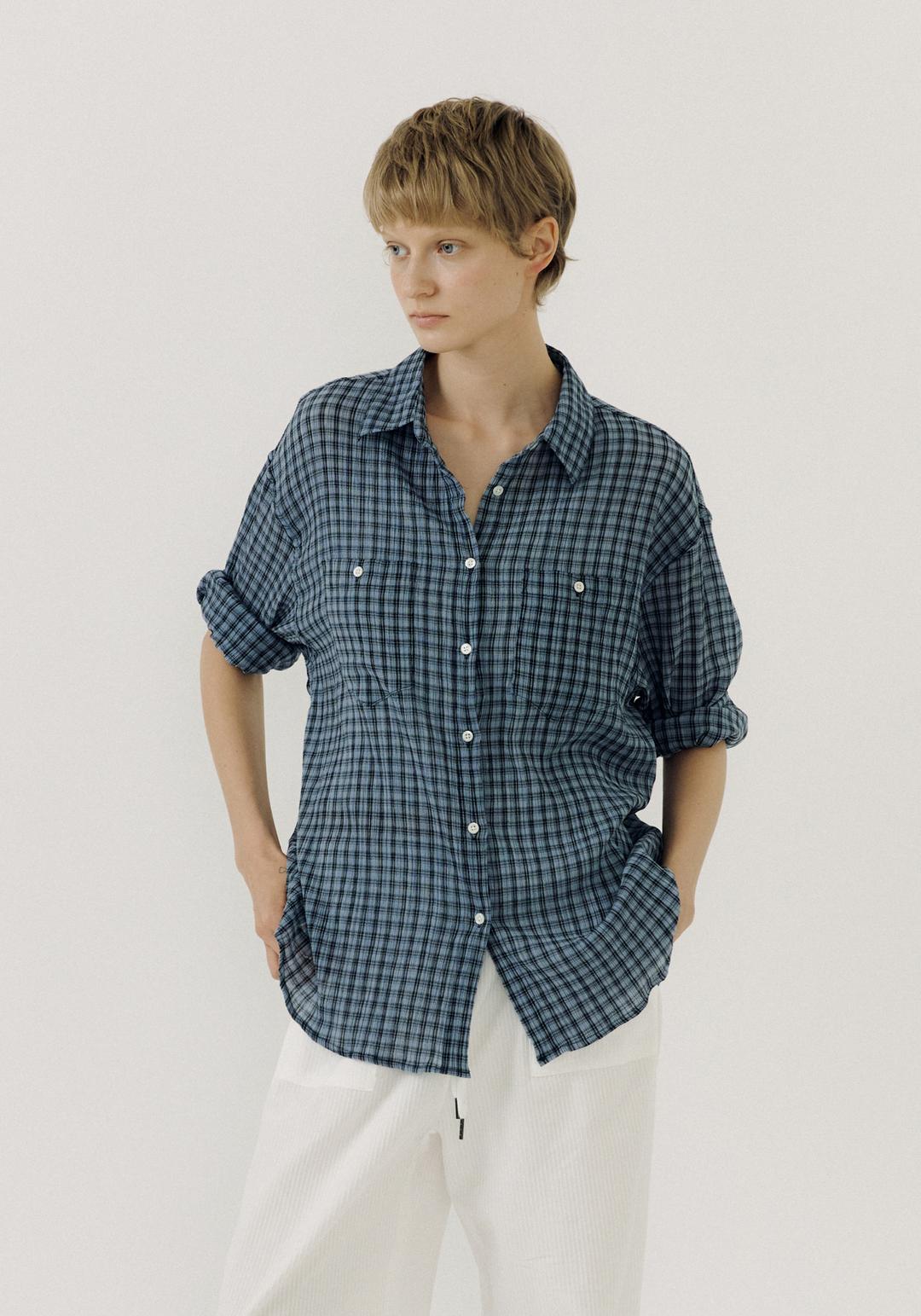 Como check shirt (vintage blue)