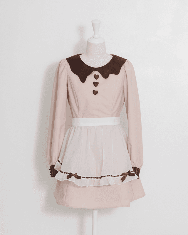 pium ファッション pium melty chocolate フリルエプロンワンピース