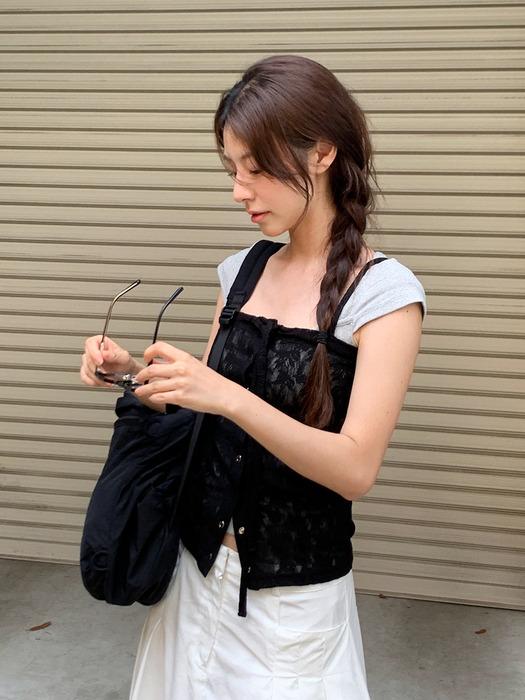 진저 플라워 슬리브리스 탑 ( 2 colors )