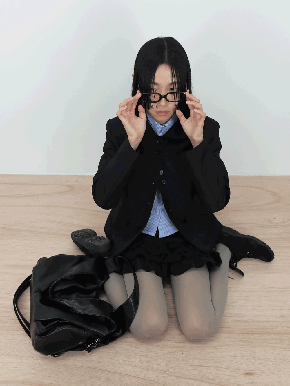 셀 라운드 카라 자켓