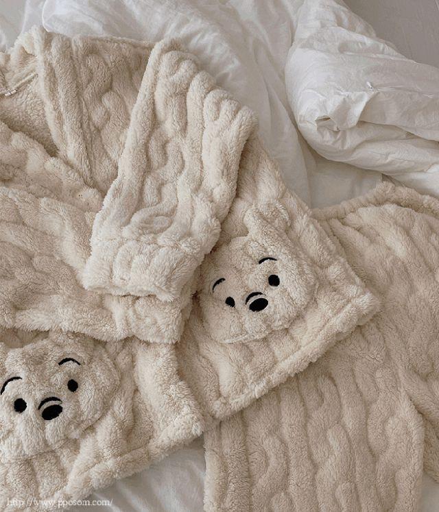 [겨울] 베어 꽈배기 가디건 수면잠옷 홈웨어 SET