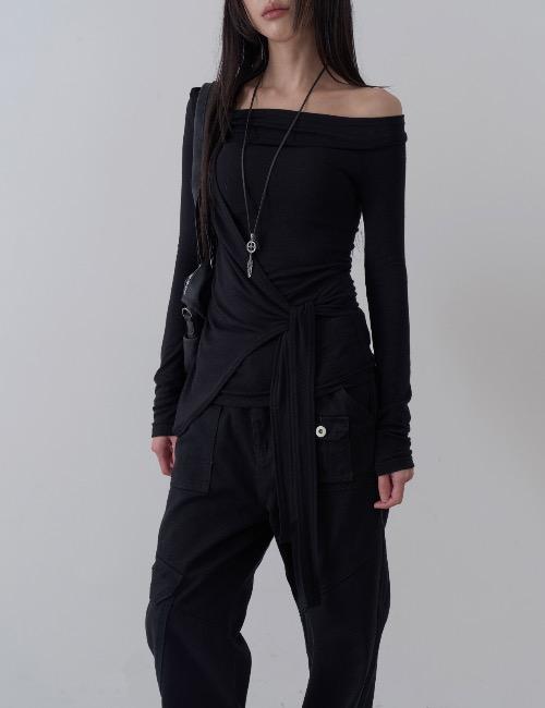 rayon bind off shoulder tee