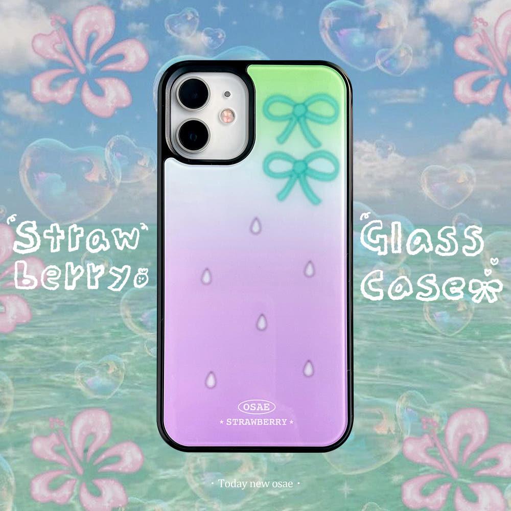 [osae] Strawberry Glass bumper case 딸기 글라스 범퍼 케이스