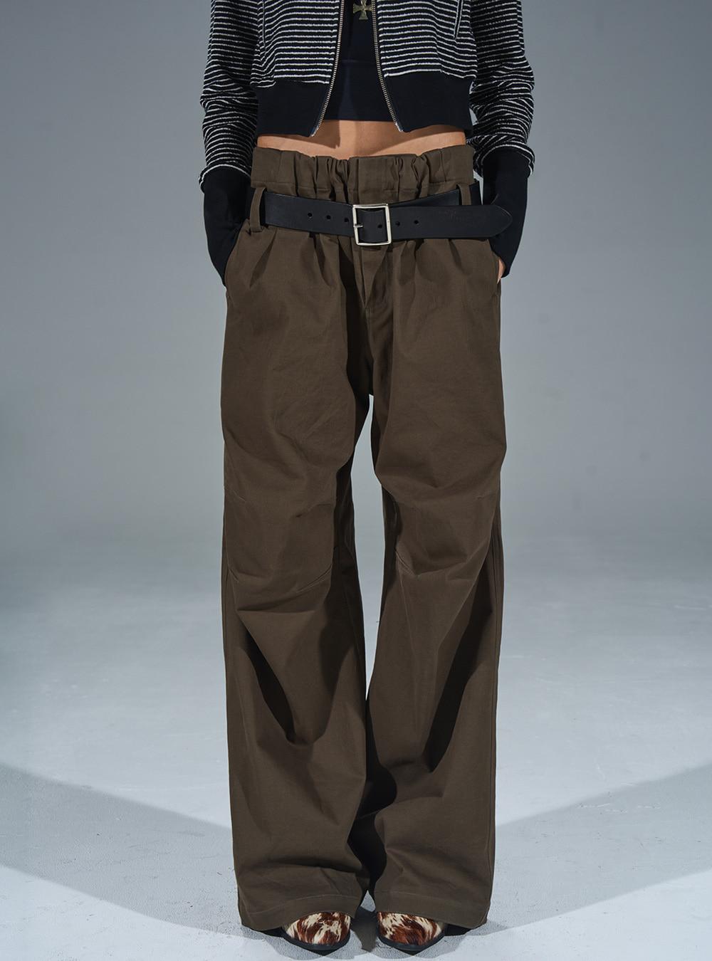 Cotton Dropped Straight Balloon Pants (2color)