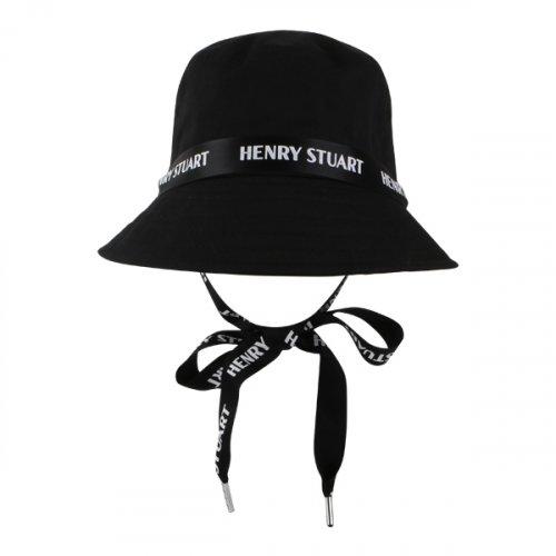 여성용 스트링 버킷햇 블랙