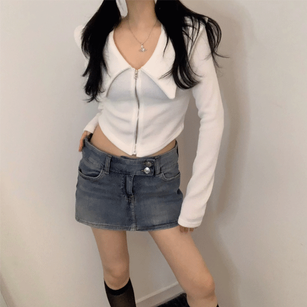 wide collar zip-up (4colors!)