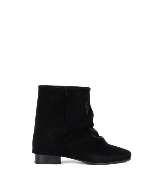 Wrinkle Leather Boots (Black)_Short