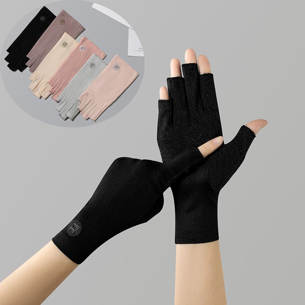 여성 자외선차단장갑 레이스 무지 오픈 반 운전장갑