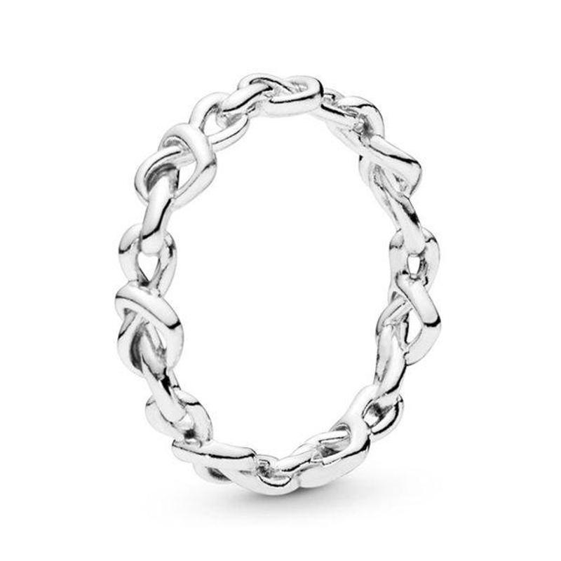 판도라 노티드 하트 실버 링