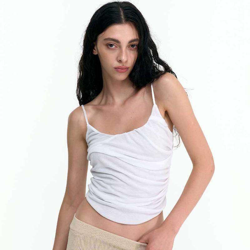 DIRTYPLAY PLEATED TANK (WHITE)