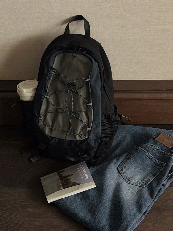 슬로우앤드 [수납up/문의폭주!] 블록스트링 데일리 백팩 - 2 color