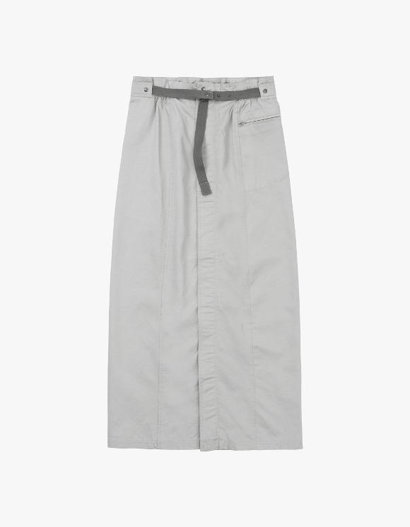 Belted Long Skirt - Grey