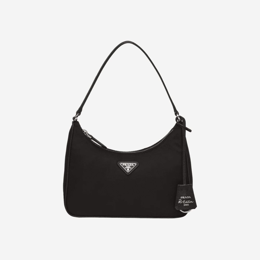 Prada Re-Edition 2005 Re-Nylon Mini Hobo Bag Black