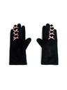 [F.E.E.S] pink ribbon suede gloves