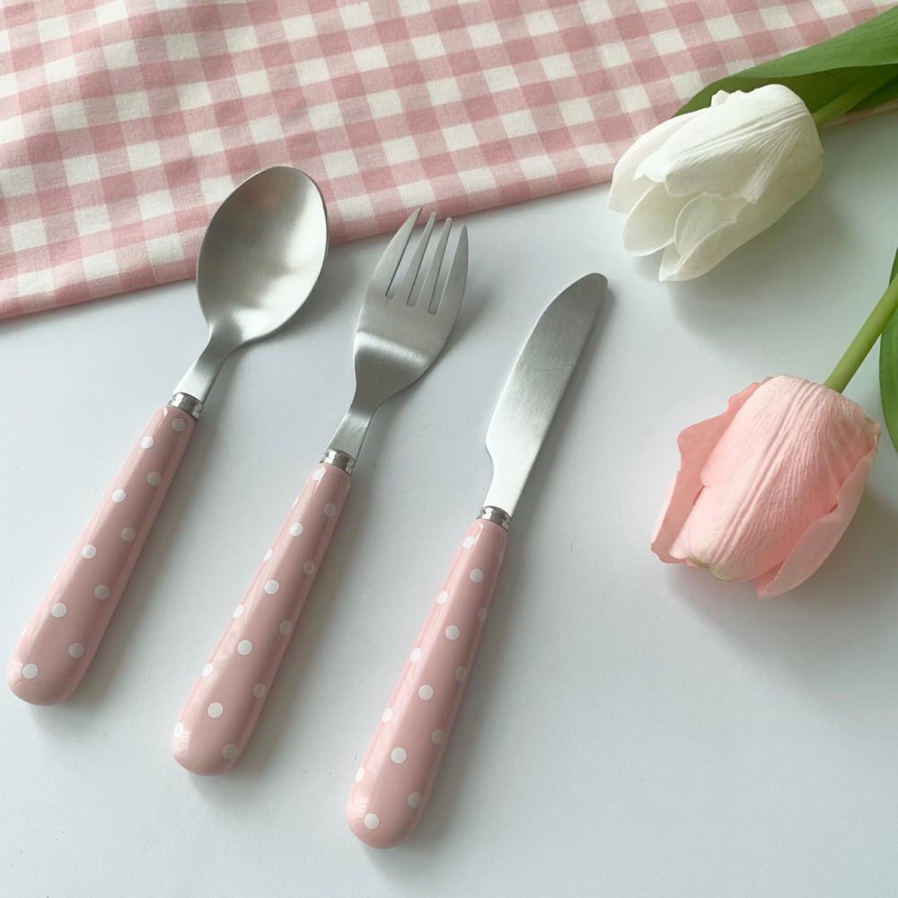 핑크 도트 커트러리 3종