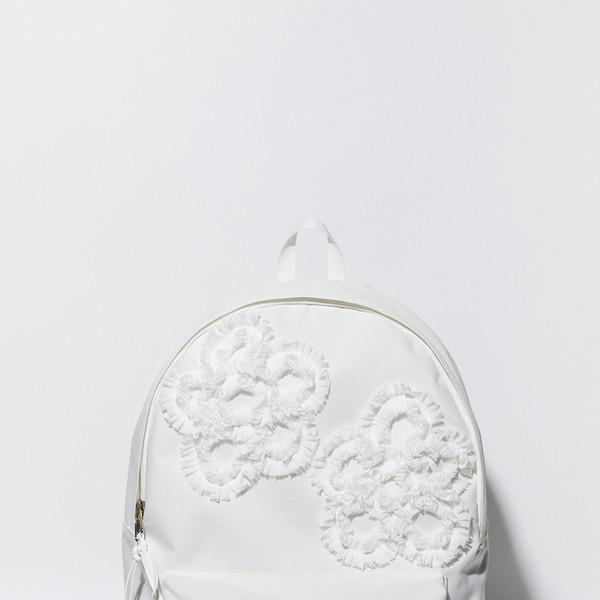 Flower lace backpack - white