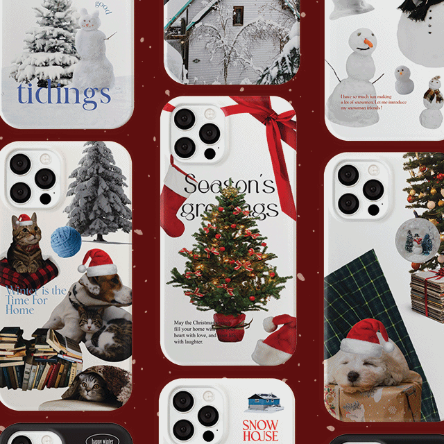 [크리스마스 모음] 포근한 겨울 디자인 [하드 폰케이스] 모음전 크리스마스 아이폰겨울케이스 아이폰14케이스 14pro