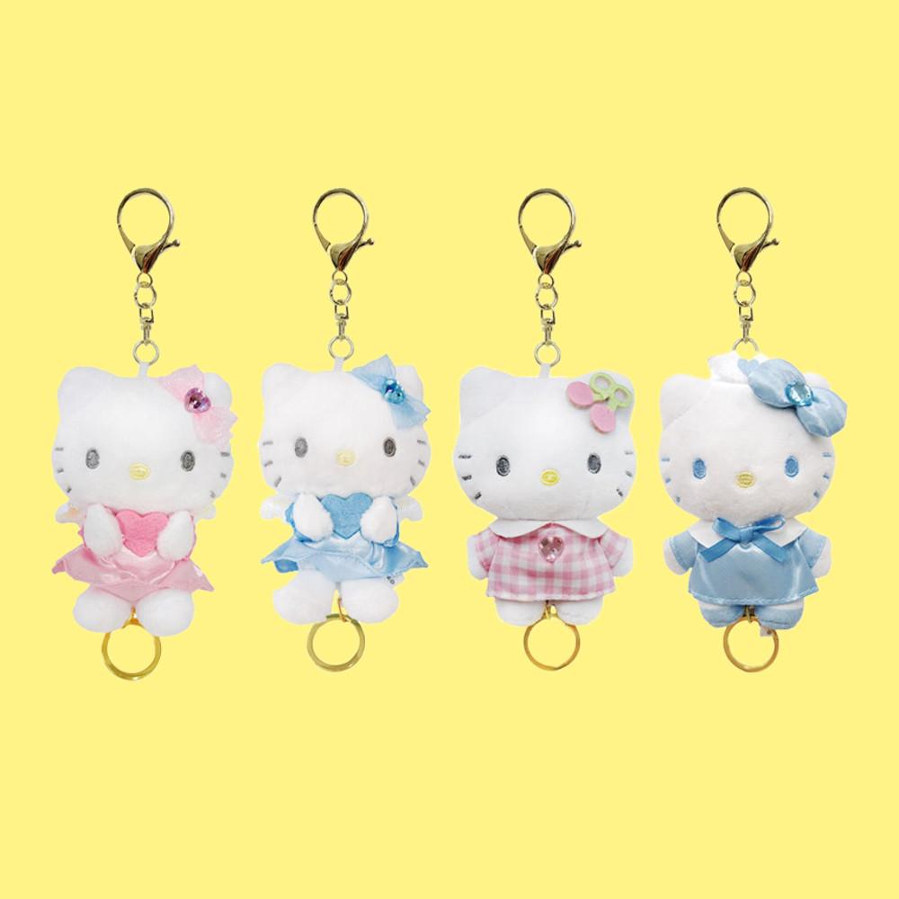 산리오 헬로키티 90s 시리즈 엔젤 천사 간호사 마스코트 인형 릴 패스 키링 키홀더