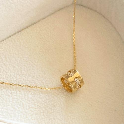 14k18k Texture rounding pipe Necklace
