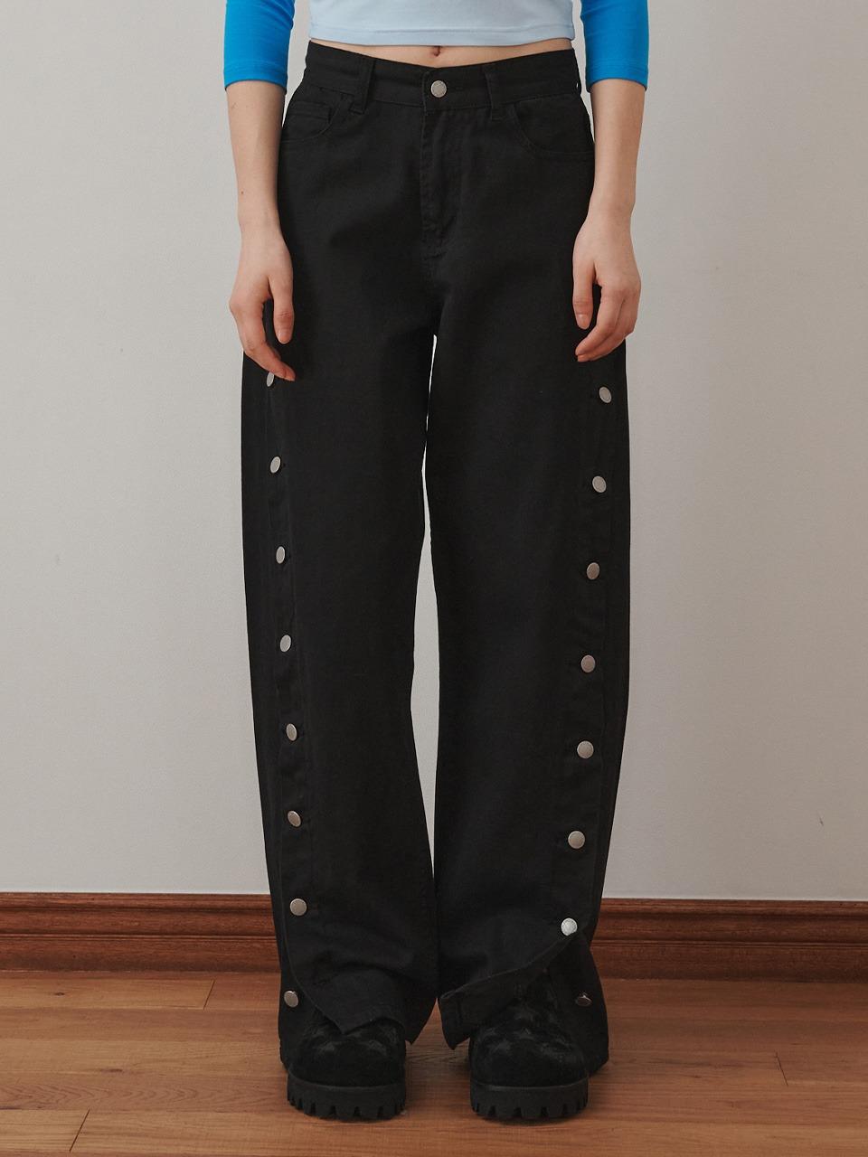 [PLZPROJECT]SIDE CURVED BUTTON PANTS