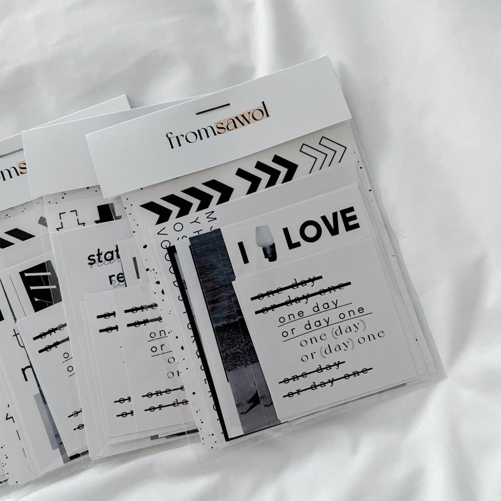 모먼트 스티커팩 / 흑백 다꾸 스크랩