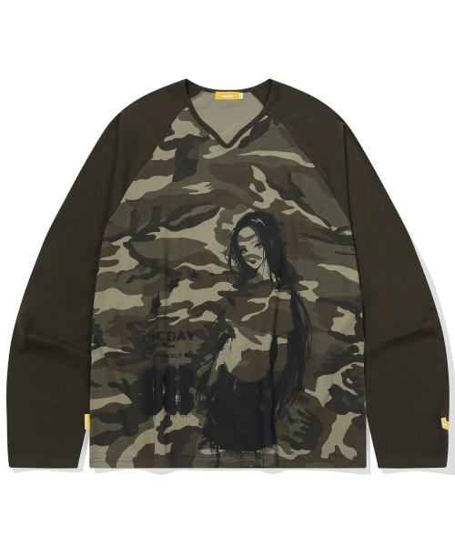 Rusty Girl Raglan T-shirt(CAMO)